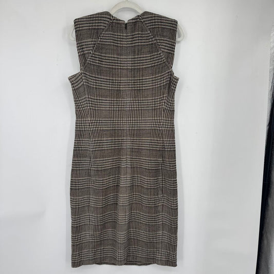 women Theory Plaid Pencil Dress Neutrals Dress 4