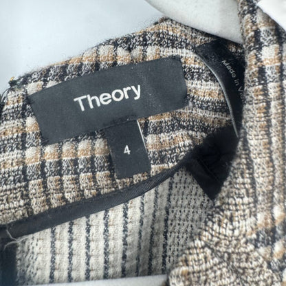 women Theory Plaid Pencil Dress Neutrals Dress 4