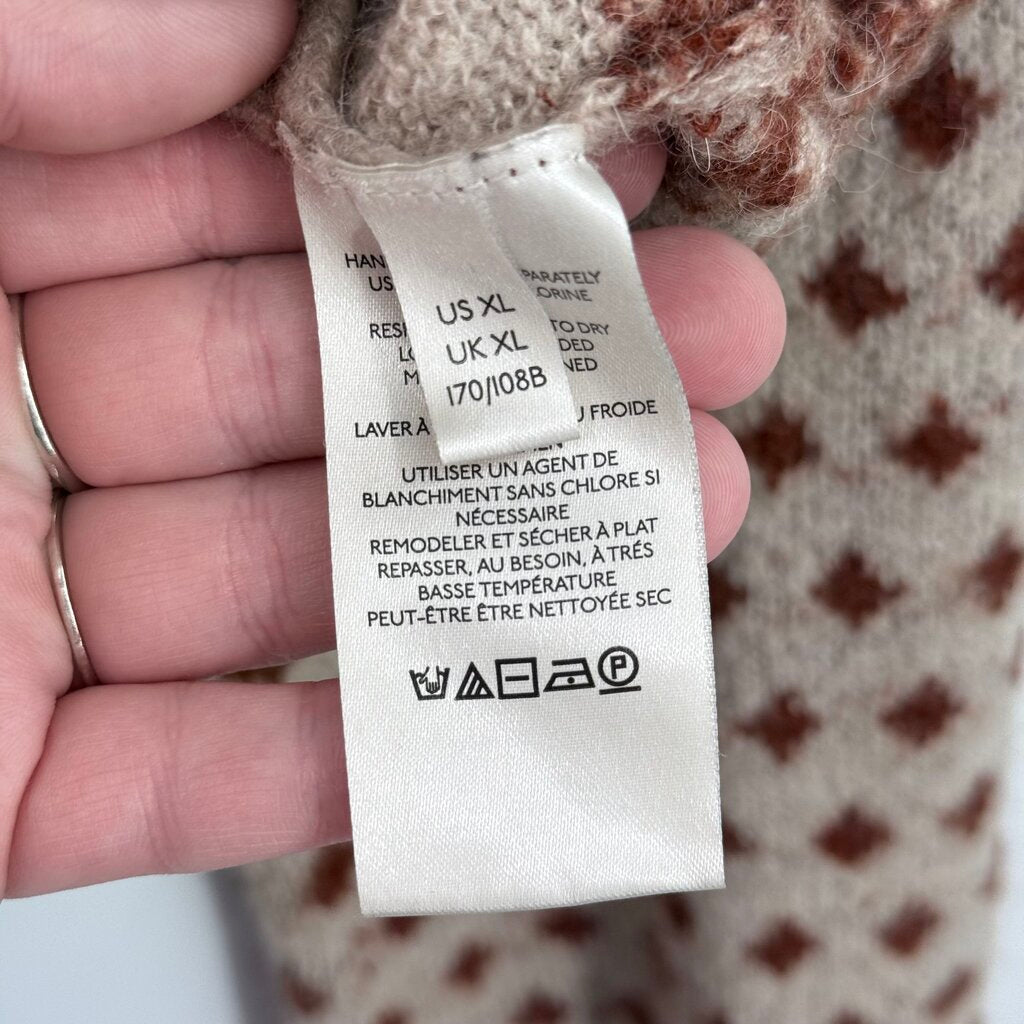 women Free People Snow Globe Pullover Brown Sweater XL