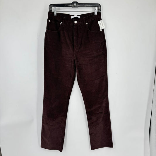 women Thakoon Striaght Leg Corduroy Chocolate Brown Pants 8