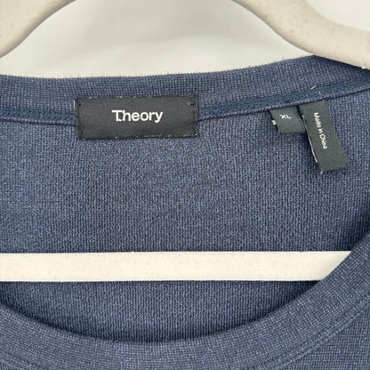 men Theory Short Sleeve Tee Navy Blue Knit Top XL
