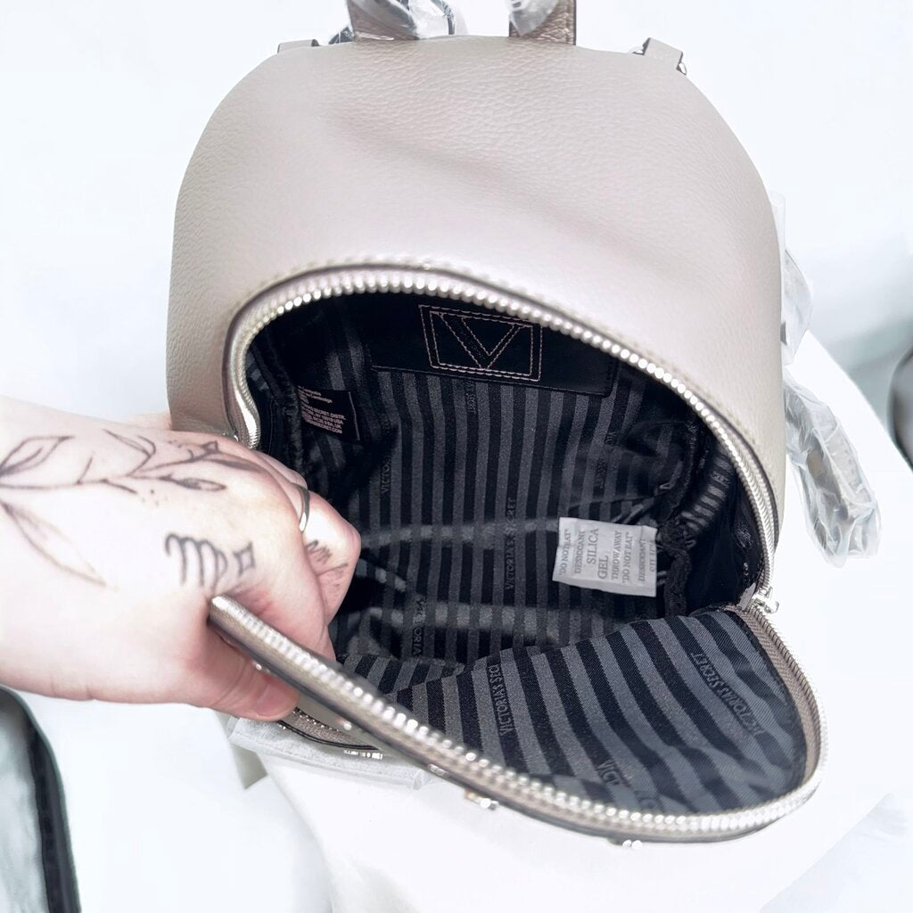 women Victoria's Secret NWT Studded Mini Backpack Taupe Purse