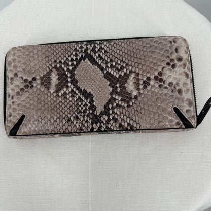 women Rag & Bone Crosby Continental Fawn Python Wallet Black & Gray Purse