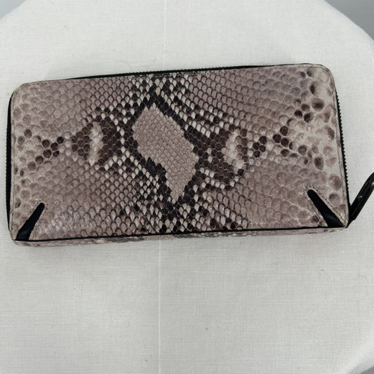 women Rag & Bone Crosby Continental Fawn Python Wallet Black & Gray Purse