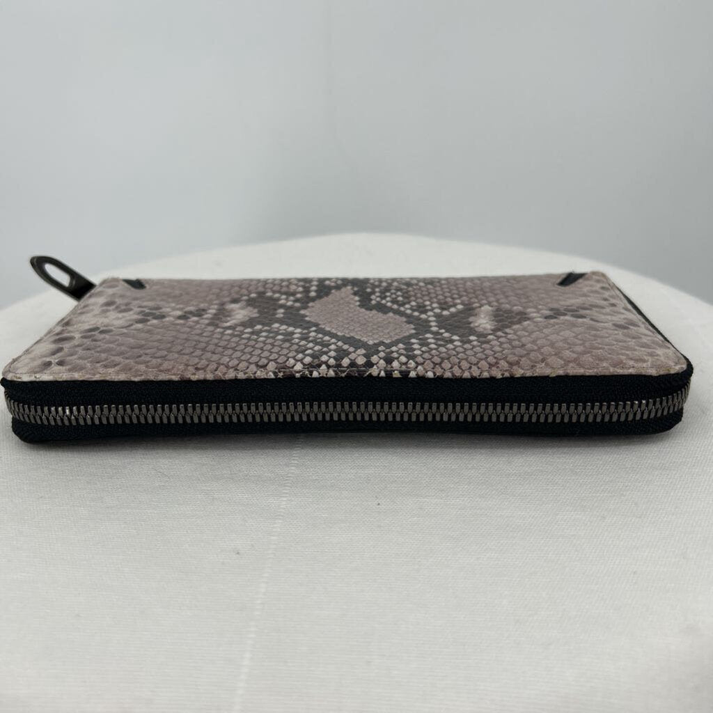 women Rag & Bone Crosby Continental Fawn Python Wallet Black & Gray Purse