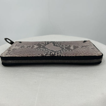 women Rag & Bone Crosby Continental Fawn Python Wallet Black & Gray Purse
