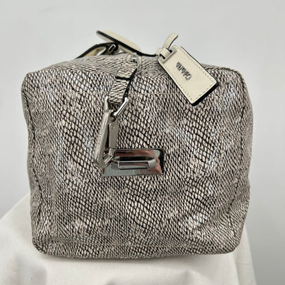 women Calvin Klein Python Duffle Cream & Gray Purse