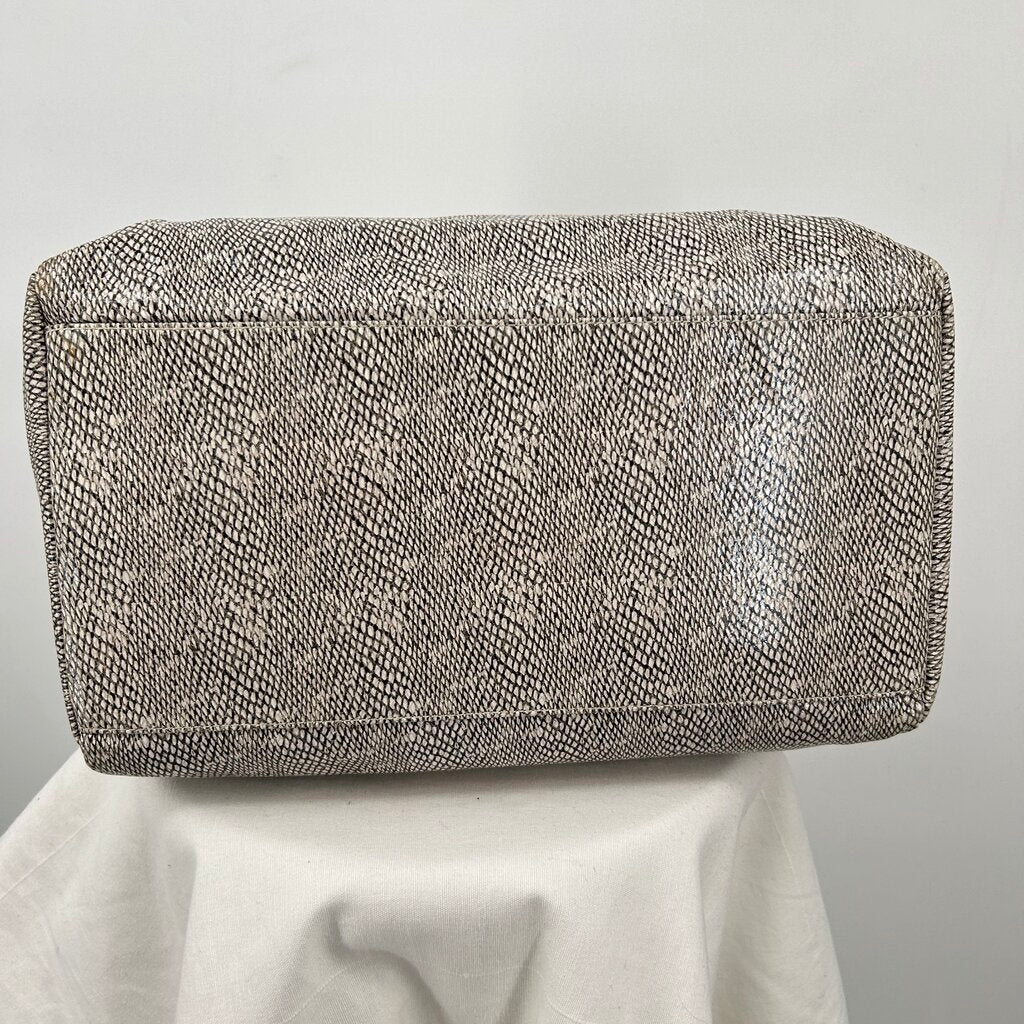 women Calvin Klein Python Duffle Cream & Gray Purse