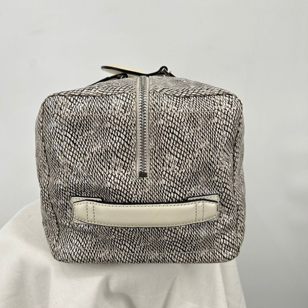 women Calvin Klein Python Duffle Cream & Gray Purse