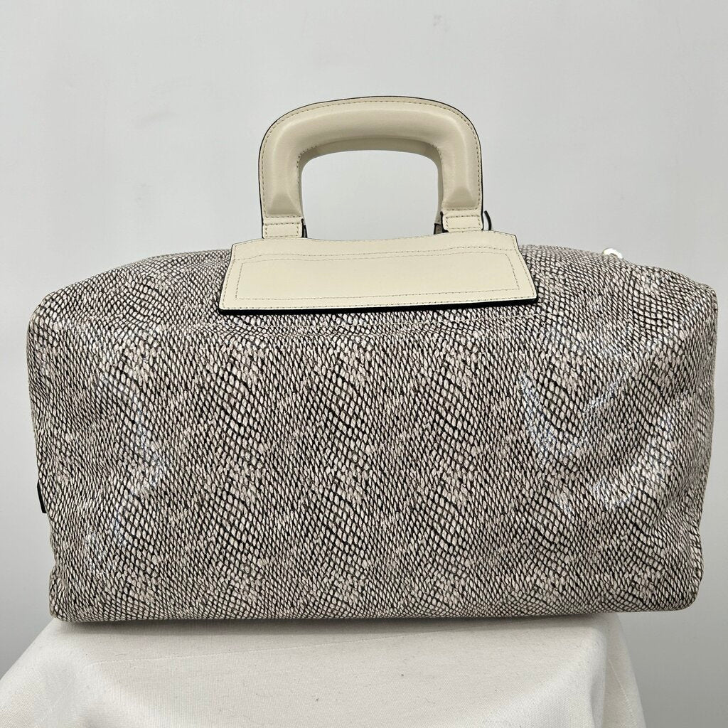 women Calvin Klein Python Duffle Cream & Gray Purse