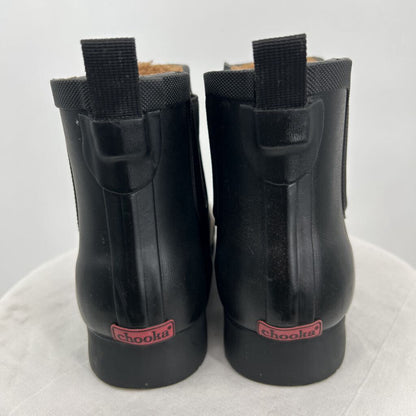 women Chooka Rubber Chelsea Boots Black Shoes 8