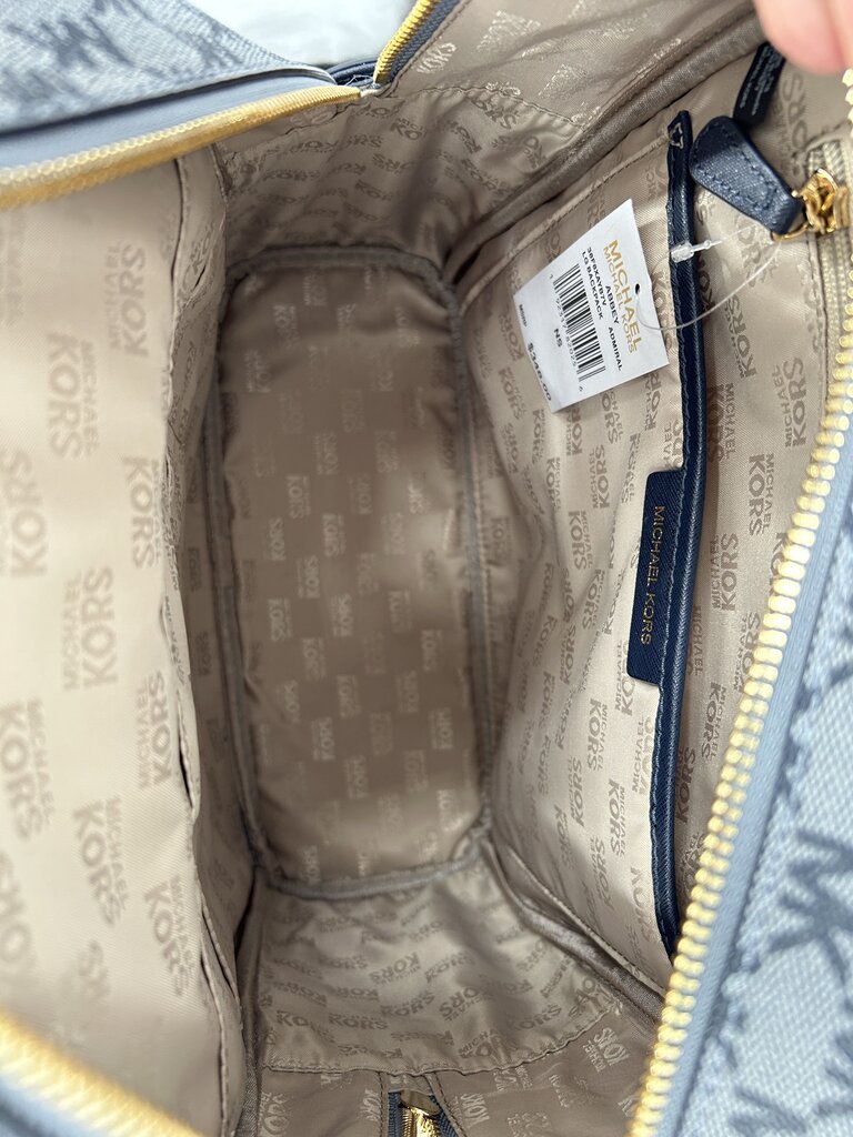 Michael Kors Michael Kors Logo Backpack Navy and Gray Purse