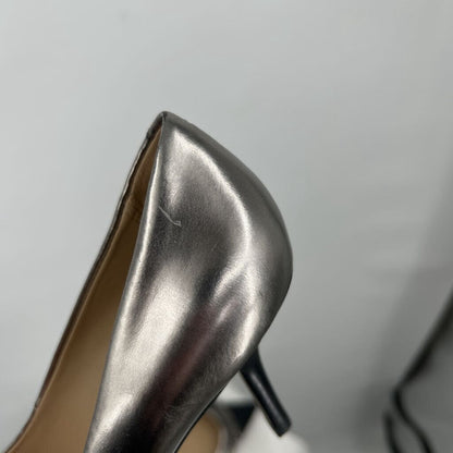 women Coach Bowery Cap Toe Pointed Pumps Pewter & Black Shoes 5