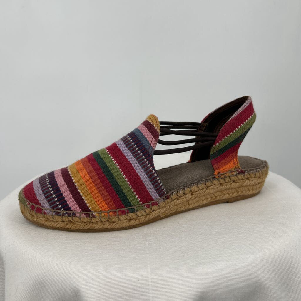 women Toni Pons Norma Striped Espedrille Multi Shoes 39/8.5