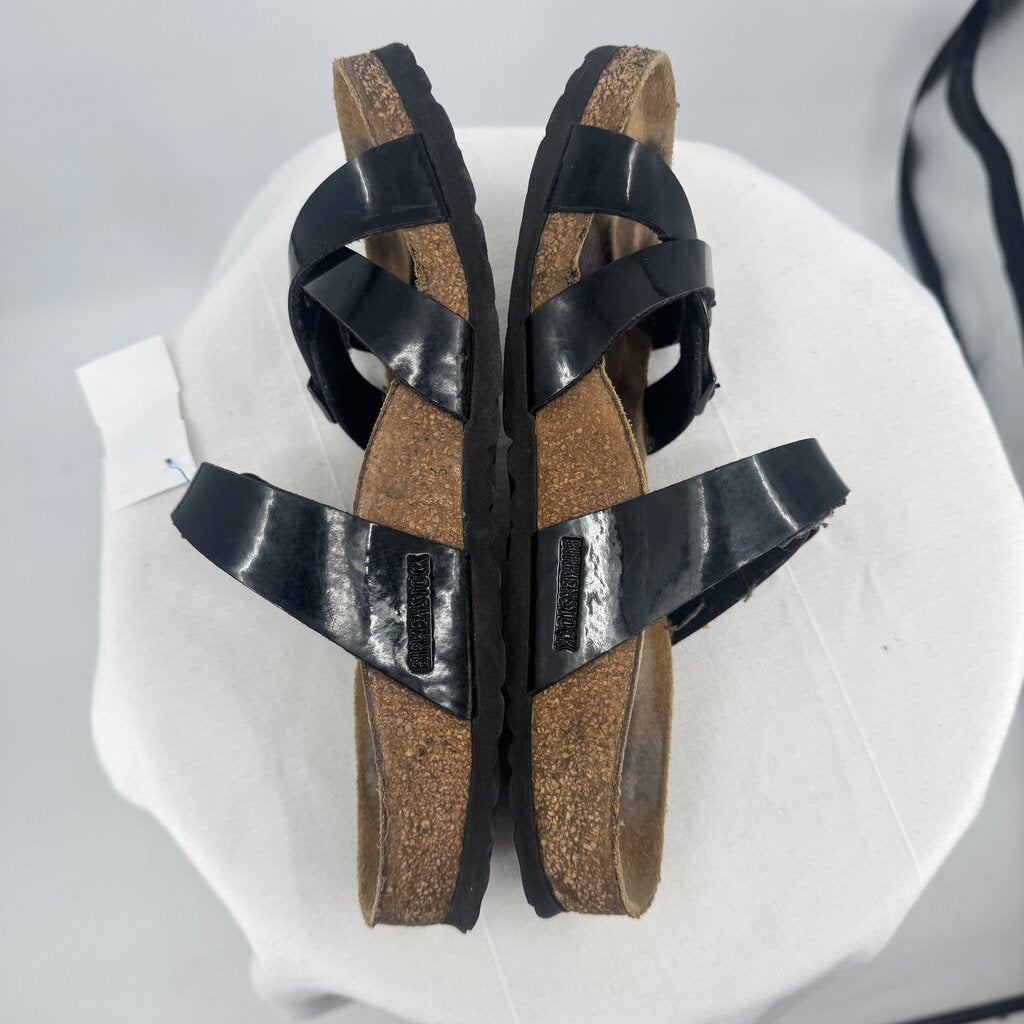 women Birkenstock Franca Patent Sandal Black Shoes 38/7