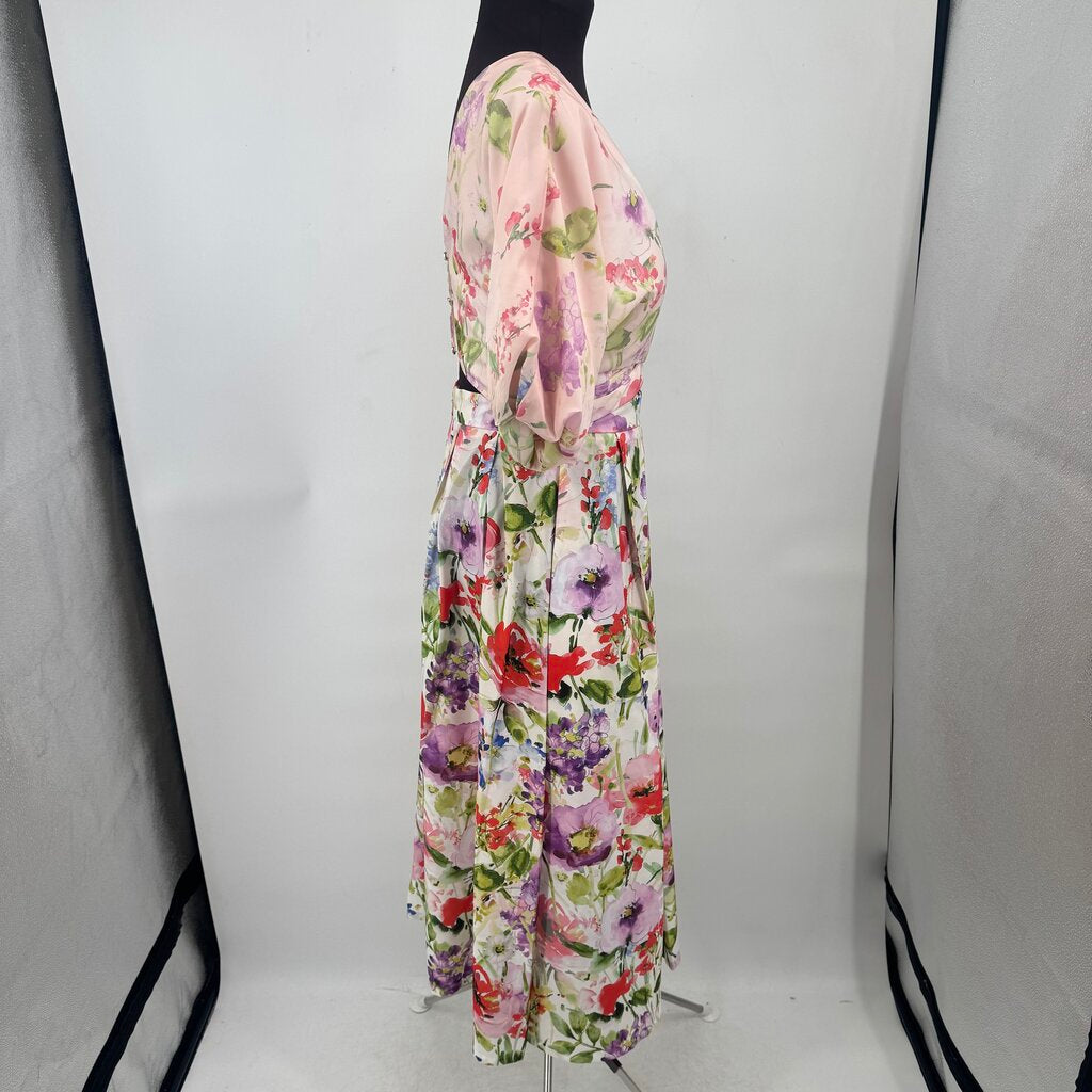 women Siena NWT MSRP $138 Drapey Cutout Floral Pink Ombre Dress 6