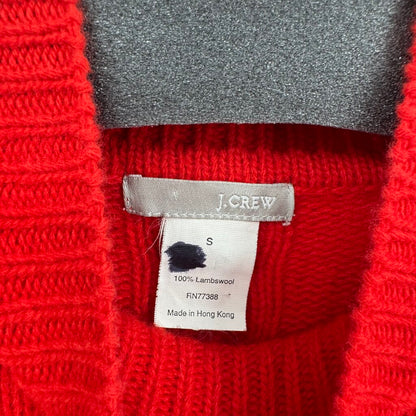 women J. Crew Wool Cable Knit Red Sweater S