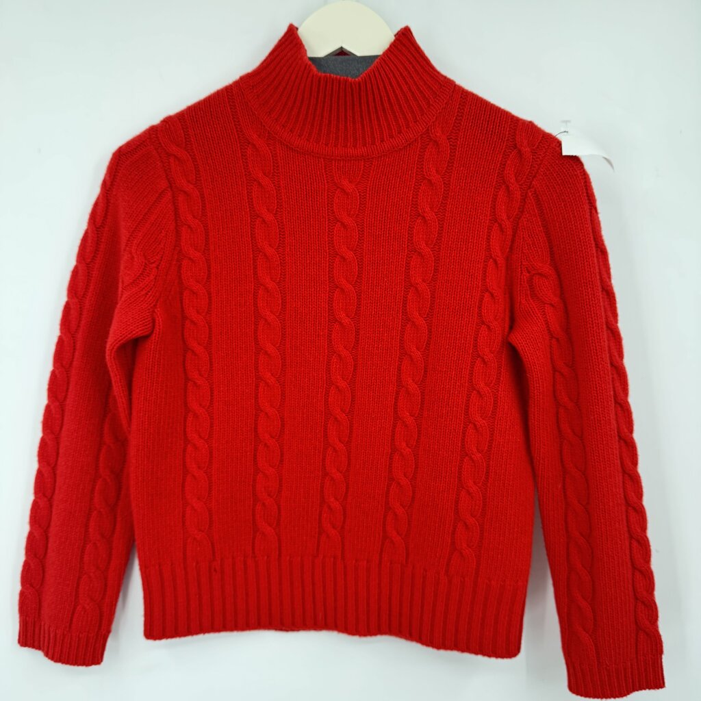 women J. Crew Wool Cable Knit Red Sweater S
