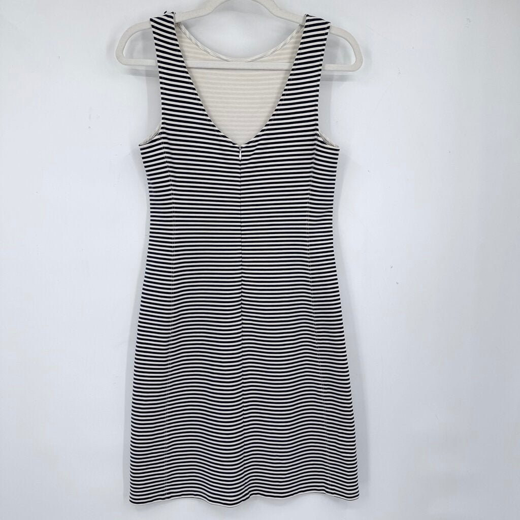 women Theory Mivrill Nautical Stripe Sleeveless Navy and White Dress S
