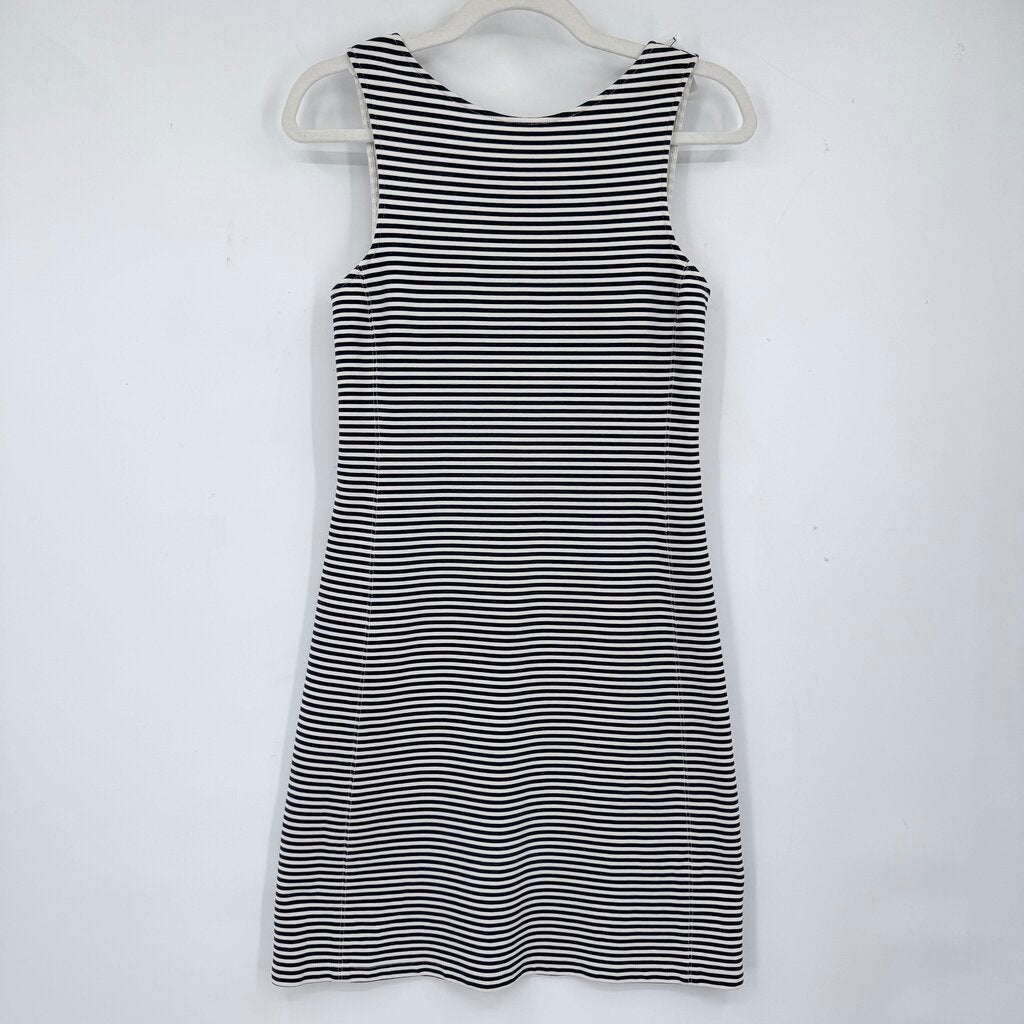 women Theory Mivrill Nautical Stripe Sleeveless Navy and White Dress S