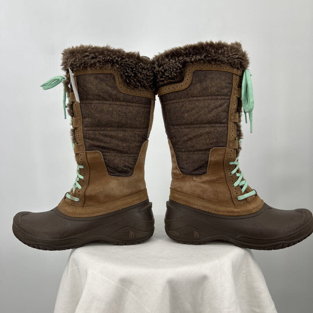 women The North Face Shellista II Tall Winter Boots Brown Shoes 8.5