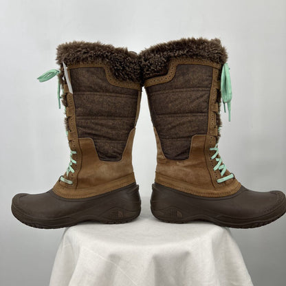women The North Face Shellista II Tall Winter Boots Brown Shoes 8.5