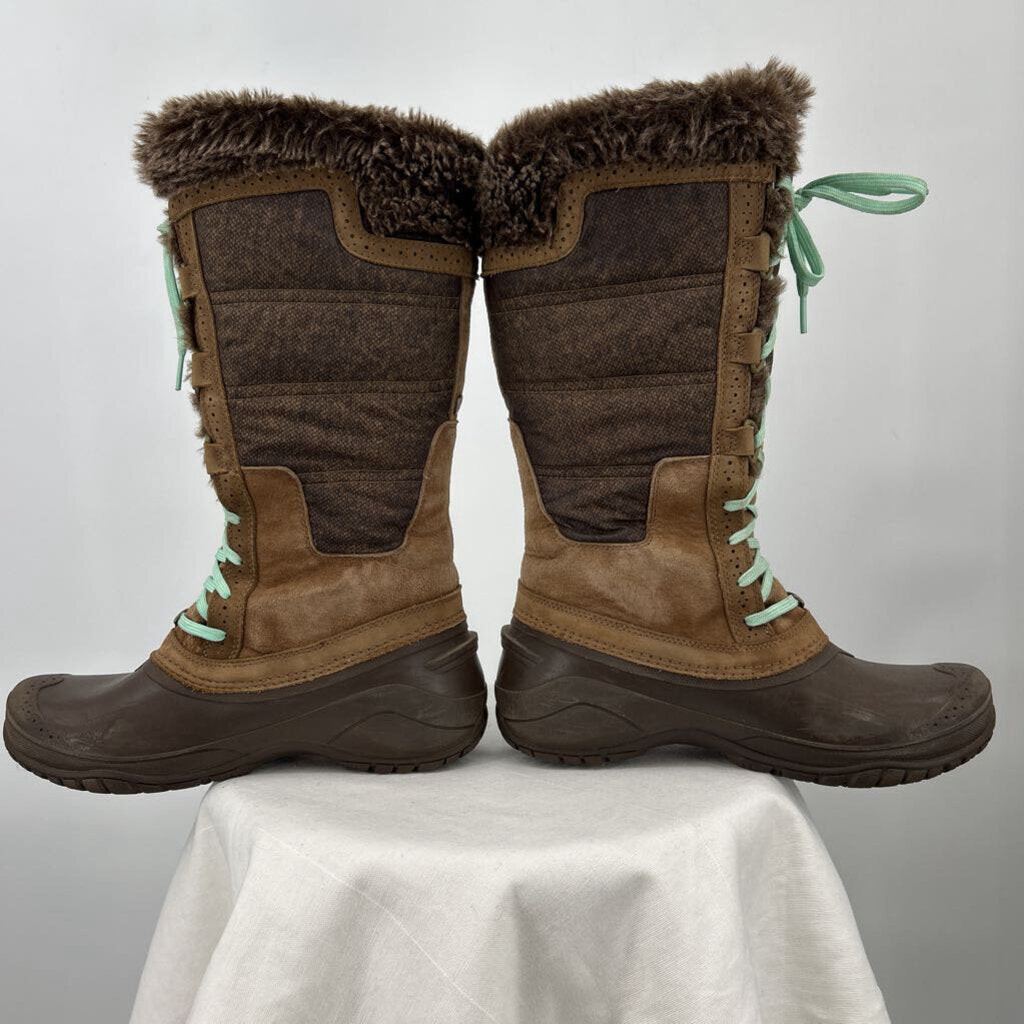 women The North Face Shellista II Tall Winter Boots Brown Shoes 8.5