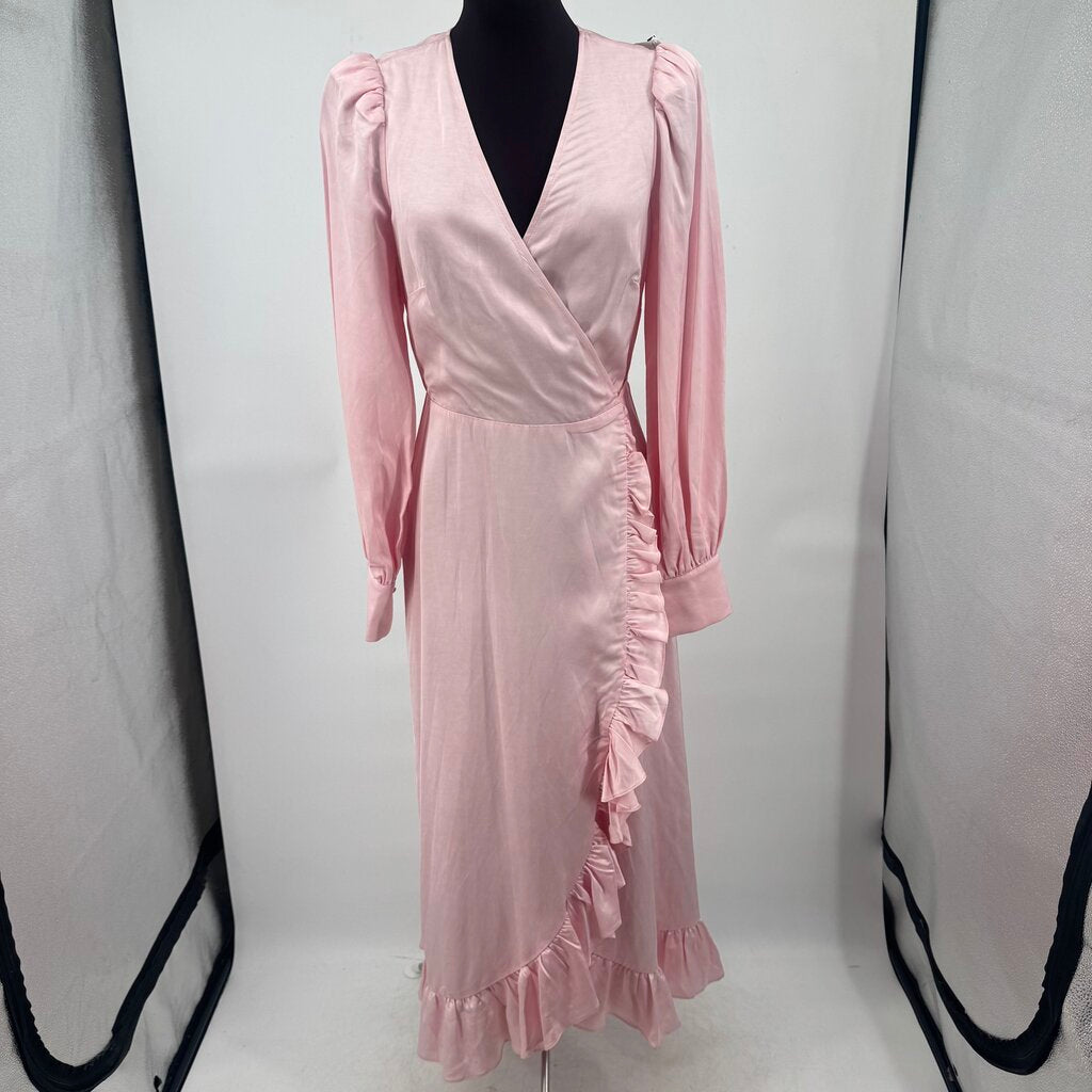 women & Other Stories Ruffled Wrap Pink Dress M