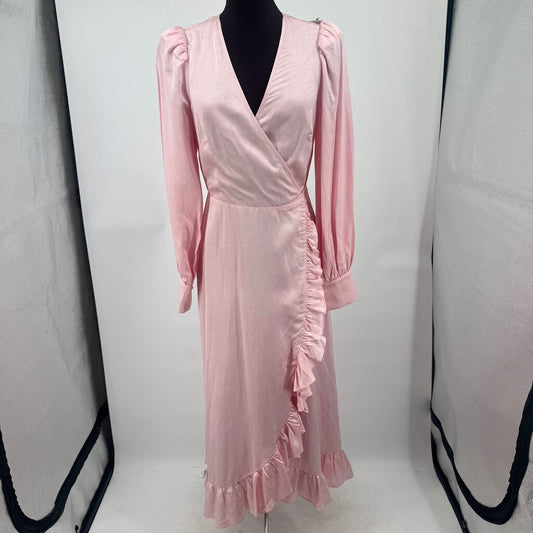 women & Other Stories Ruffled Wrap Pink Dress M