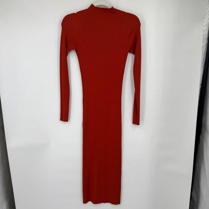 women Wilfred Ribbed Sweater Dress Rust Dress S