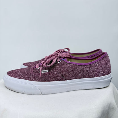 unisex Vans Glitter Lace Up Sneakers Fuschia Shoes M9.5/W11