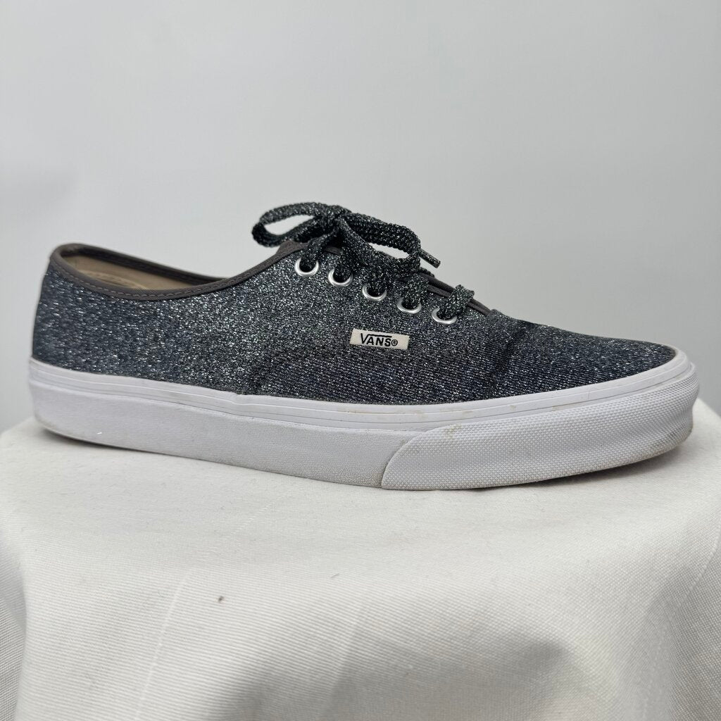 unisex Vans Glitter Lace Up Sneakers Bluish Silver Shoes M9.5/W11