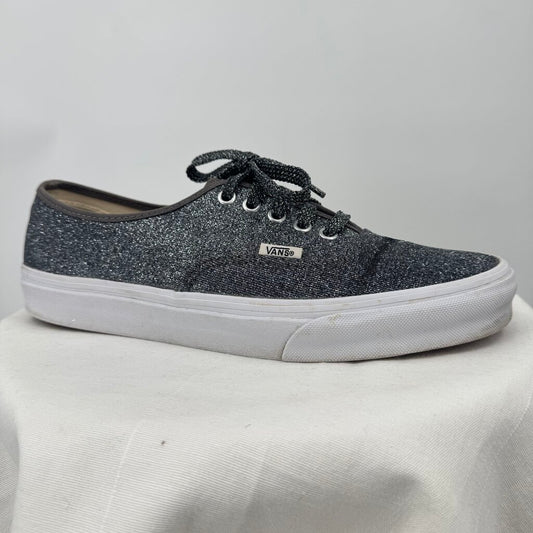 unisex Vans Glitter Lace Up Sneakers Bluish Silver Shoes M9.5/W11
