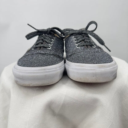 unisex Vans Glitter Lace Up Sneakers Bluish Silver Shoes M9.5/W11