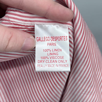 women Gallego Desportes Two Piece Linen Gingham Set Blazer & Pants MSRP $1,000 Red White Jumpsuit/Romper M