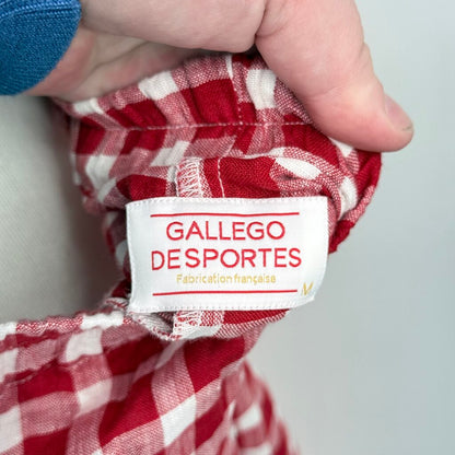 women Gallego Desportes Two Piece Linen Gingham Set Blazer & Pants MSRP $1,000 Red White Jumpsuit/Romper M