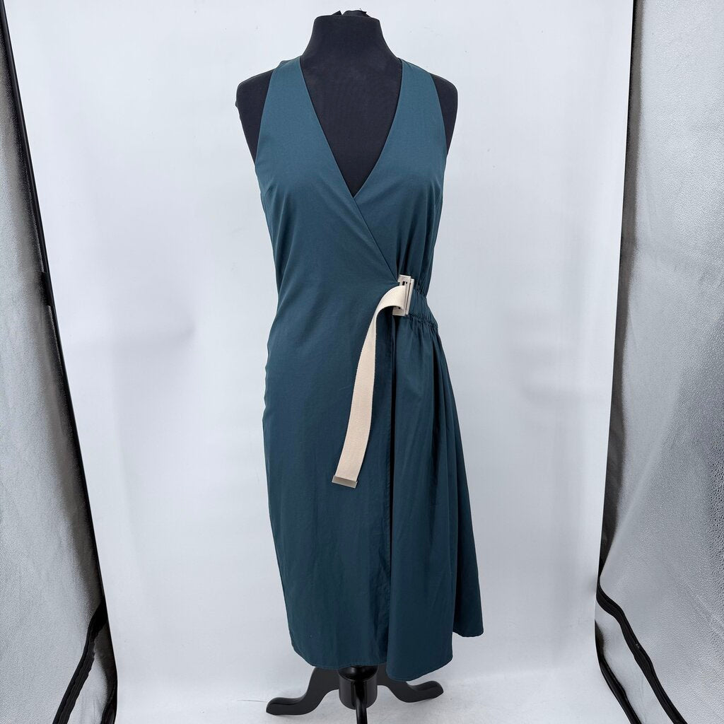 women Acne Studios 2016 Chen Pop Wrap Teal Dress FR 36/US 4