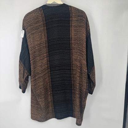 women Zonda Nellis 80s Striped Wrap Black Brown Copper Vintage OS