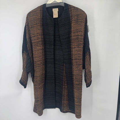 women Zonda Nellis 80s Striped Wrap Black Brown Copper Vintage OS