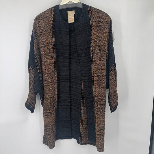 women Zonda Nellis 80s Striped Wrap Black Brown Copper Vintage OS
