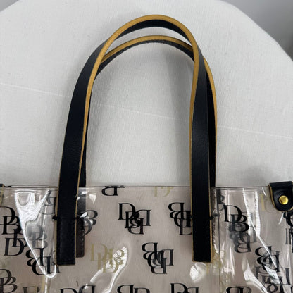 women Dooney & Bourke Vintage Y2K Clear Monogram Lunch Tote Purse 8.5x8.5x4