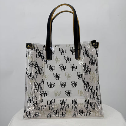 women Dooney & Bourke Vintage Y2K Clear Monogram Lunch Tote Purse 8.5x8.5x4