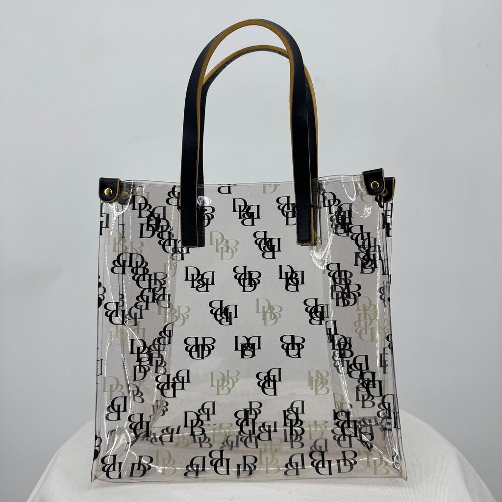 women Dooney & Bourke Vintage Y2K Clear Monogram Lunch Tote Purse 8.5x8.5x4