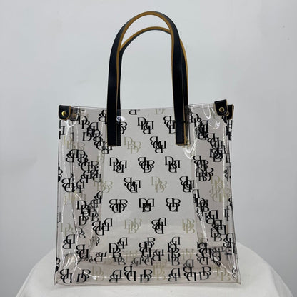 women Dooney & Bourke Vintage Y2K Clear Monogram Lunch Tote Purse 8.5x8.5x4