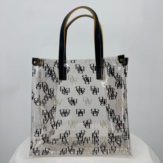 women Dooney & Bourke Vintage Y2K Clear Monogram Lunch Tote Purse 8.5x8.5x4