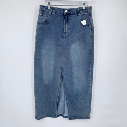 women Rachel Zoe Denim Midi Blue Skirt 10
