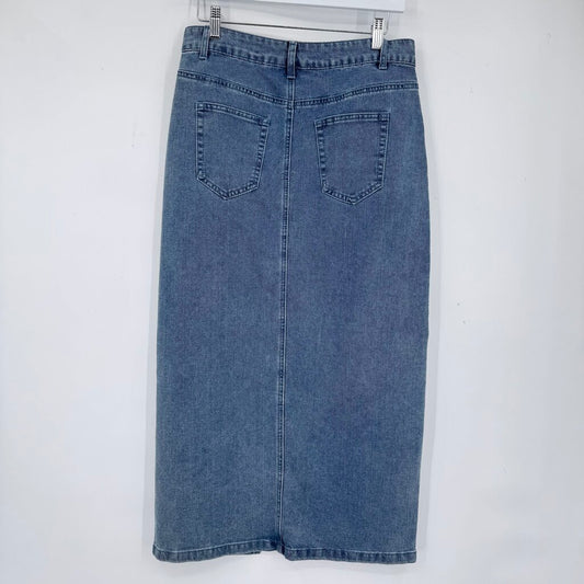 women Rachel Zoe Denim Midi Blue Skirt 10