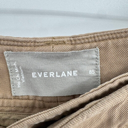 women Everlane High Rise Pleated Troussers Khaki Pants 8S
