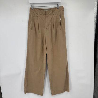 women Everlane High Rise Pleated Troussers Khaki Pants 8S