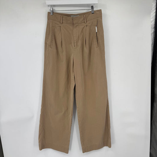 women Everlane High Rise Pleated Troussers Khaki Pants 8S